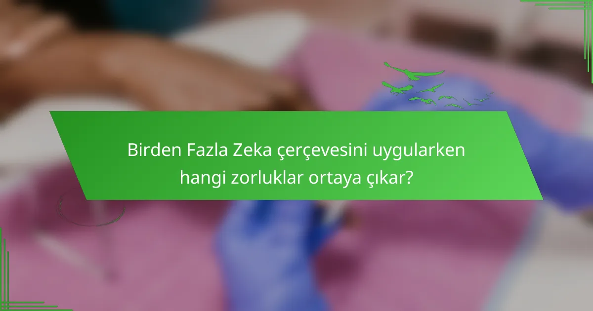 Birden Fazla Zeka çerçevesini uygularken hangi zorluklar ortaya çıkar?