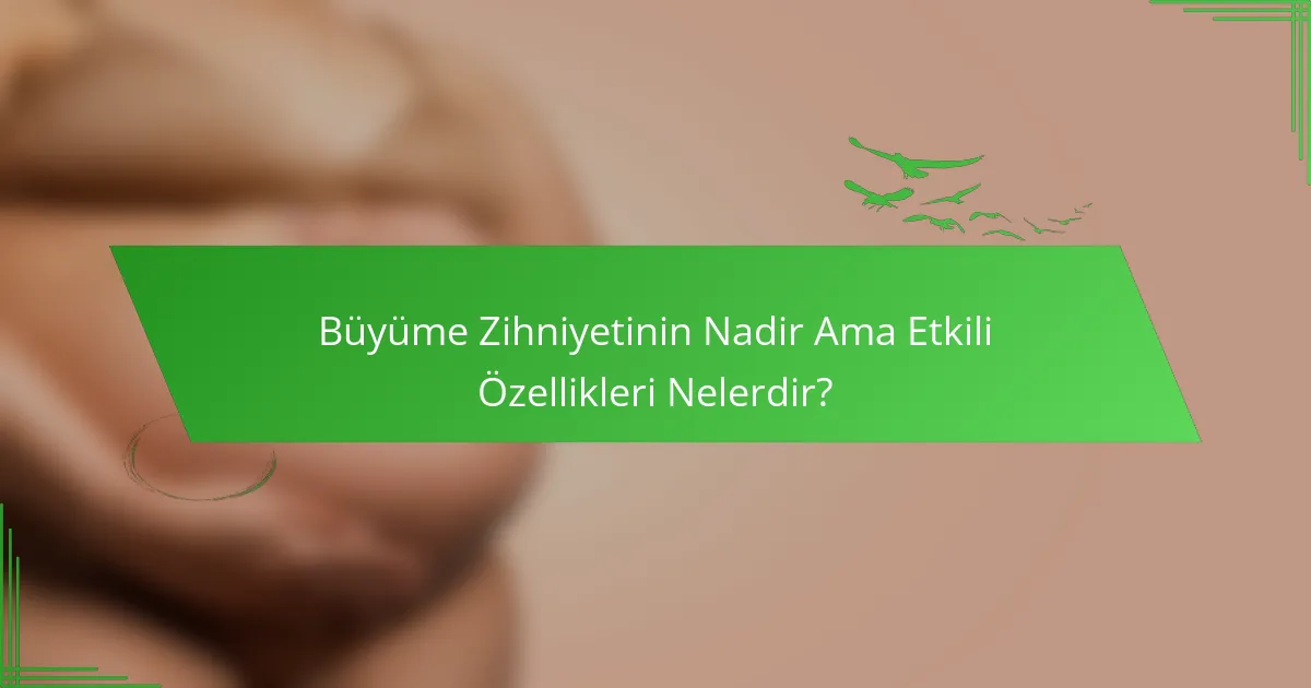 Büyüme Zihniyetinin Nadir Ama Etkili Özellikleri Nelerdir?