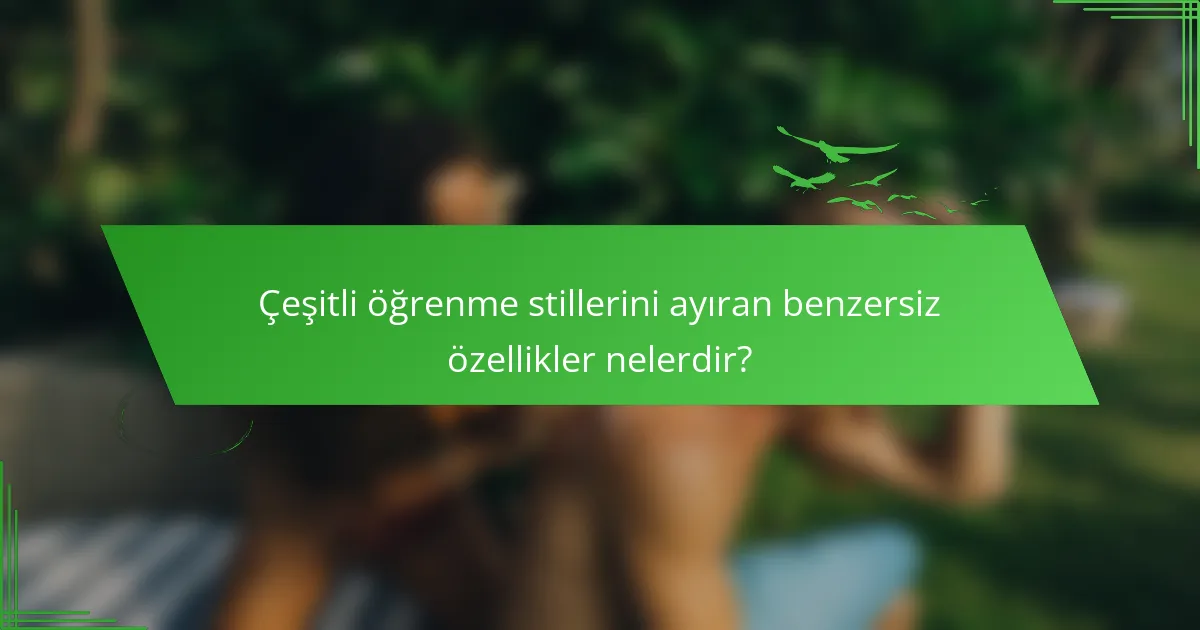 Çeşitli öğrenme stillerini ayıran benzersiz özellikler nelerdir?