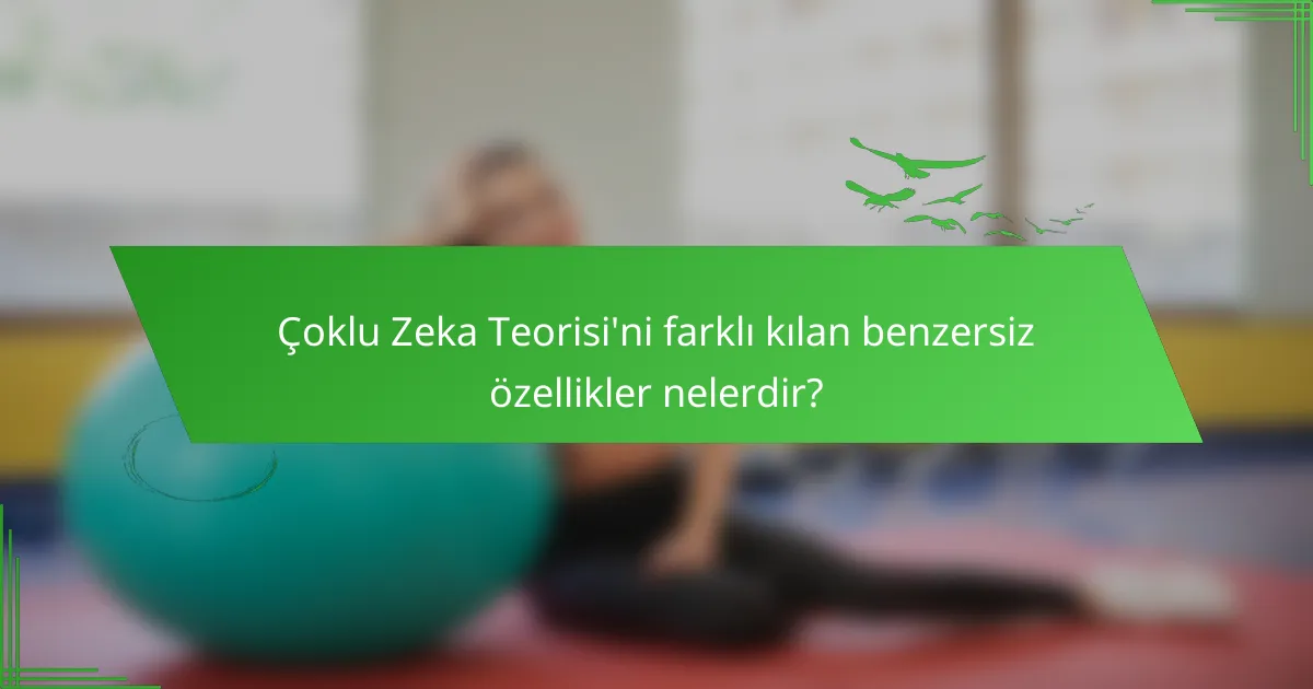 Çoklu Zeka Teorisi'ni farklı kılan benzersiz özellikler nelerdir?