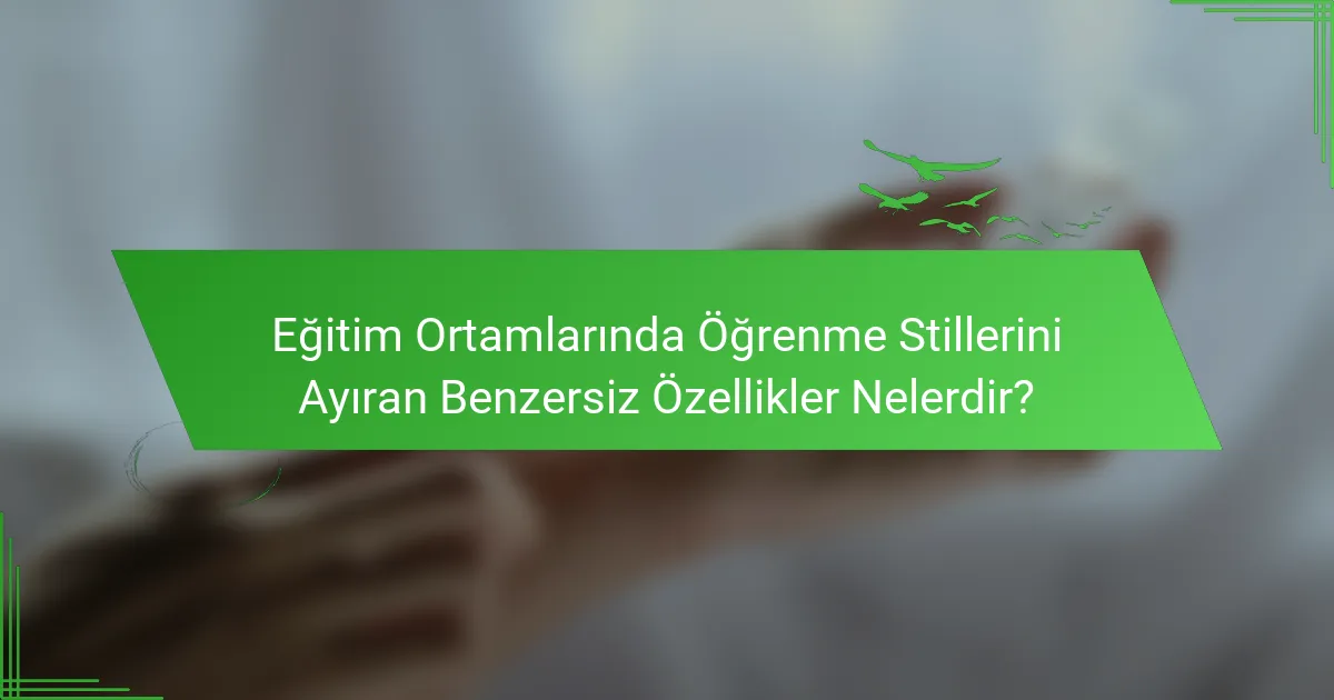 Eğitim Ortamlarında Öğrenme Stillerini Ayıran Benzersiz Özellikler Nelerdir?