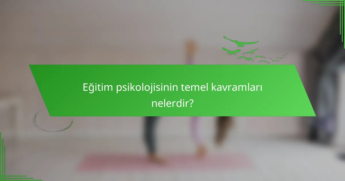 Eğitim psikolojisinin temel kavramları nelerdir?