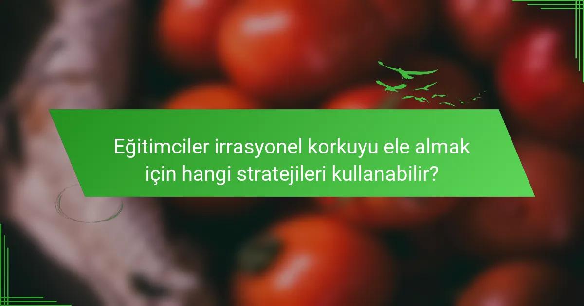 Eğitimciler irrasyonel korkuyu ele almak için hangi stratejileri kullanabilir?