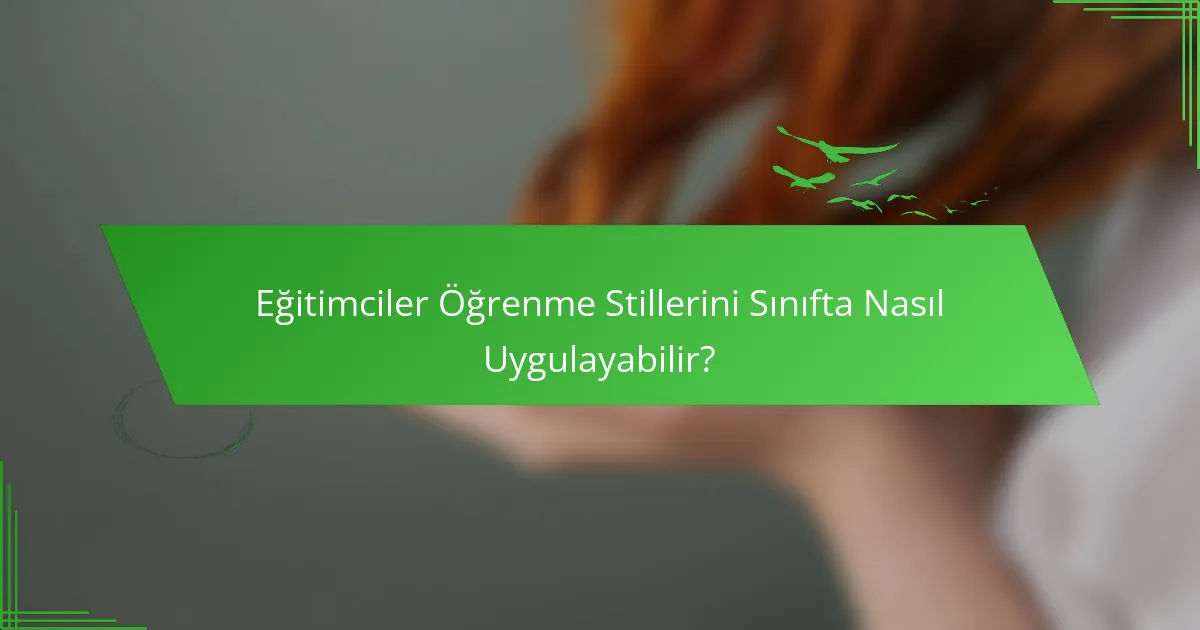 Eğitimciler Öğrenme Stillerini Sınıfta Nasıl Uygulayabilir?