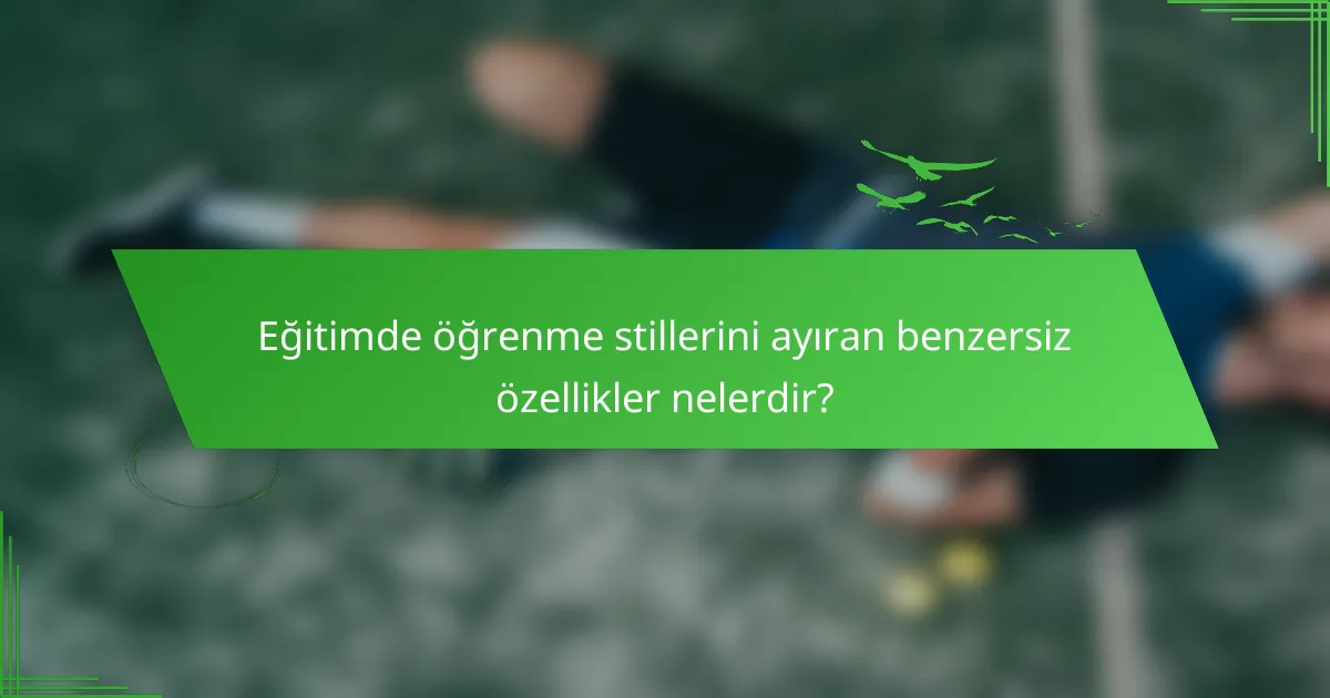 Eğitimde öğrenme stillerini ayıran benzersiz özellikler nelerdir?