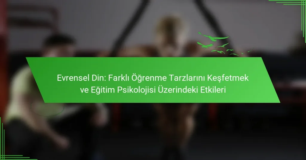 Evrensel Din: Farklı Öğrenme Tarzlarını Keşfetmek ve Eğitim Psikolojisi Üzerindeki Etkileri