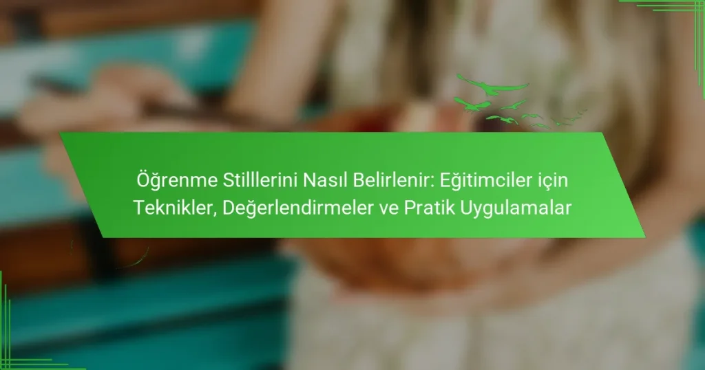 Öğrenme Stilllerini Nasıl Belirlenir: Eğitimciler için Teknikler, Değerlendirmeler ve Pratik Uygulamalar