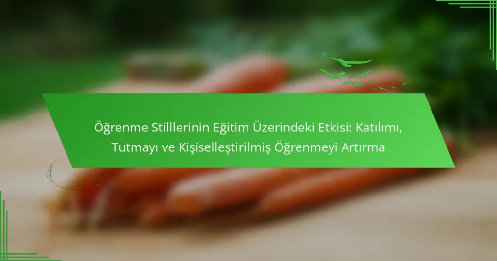 Öğrenme Stilllerinin Eğitim Üzerindeki Etkisi: Katılımı, Tutmayı ve Kişiselleştirilmiş Öğrenmeyi Artırma