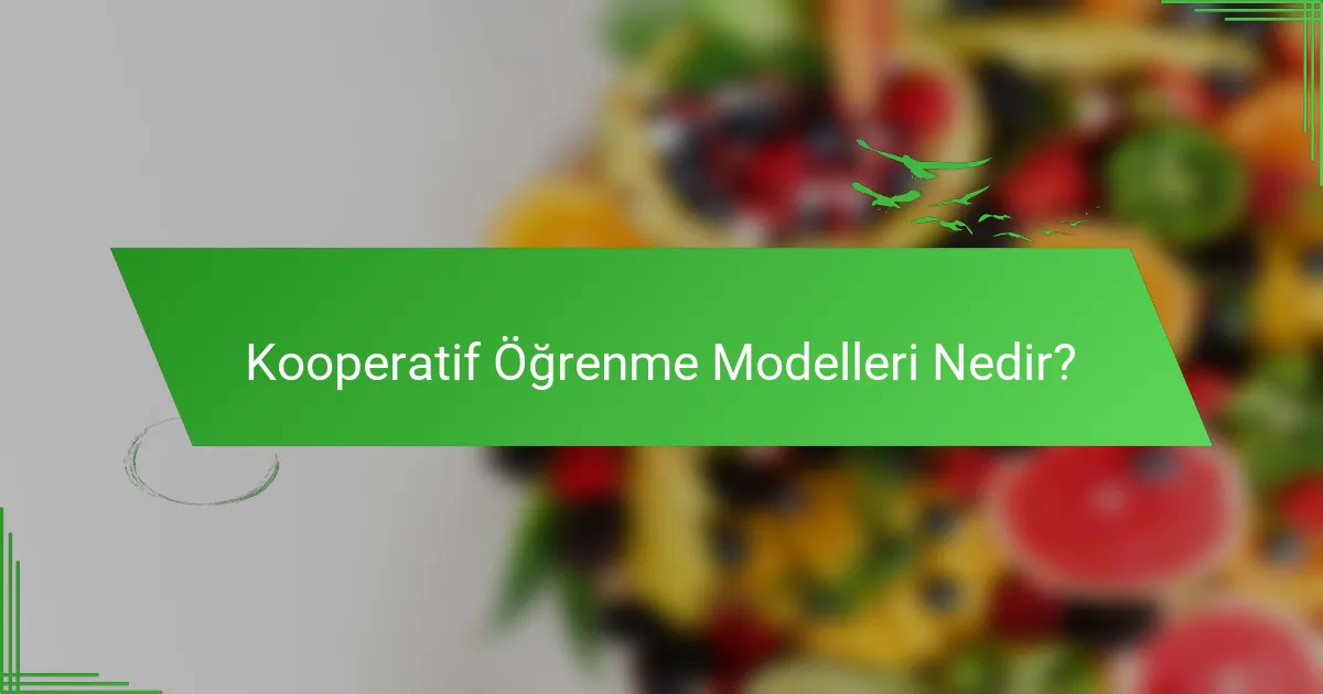 Kooperatif Öğrenme Modelleri Nedir?