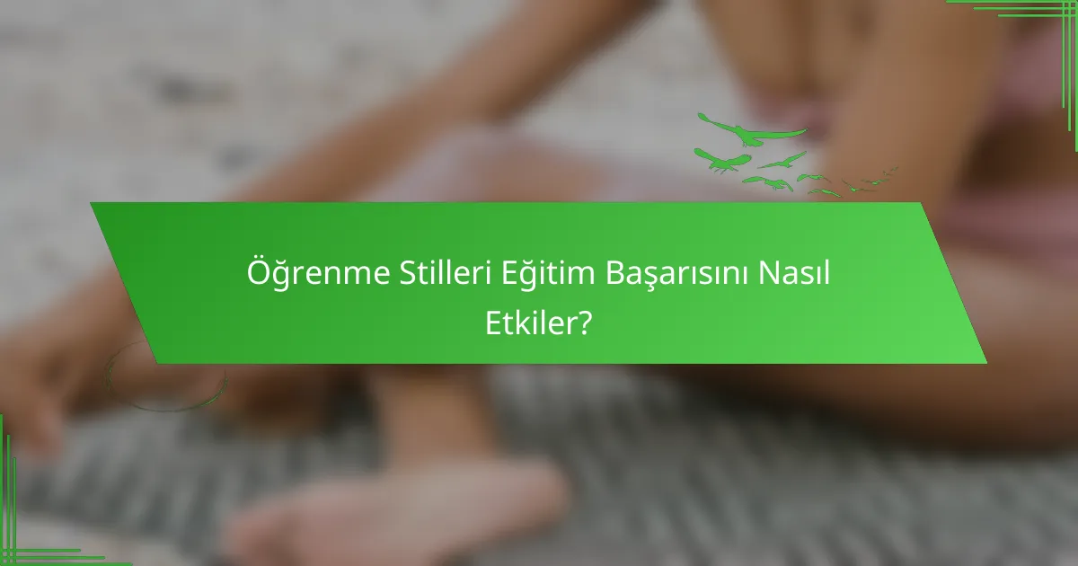 Öğrenme Stilleri Eğitim Başarısını Nasıl Etkiler?