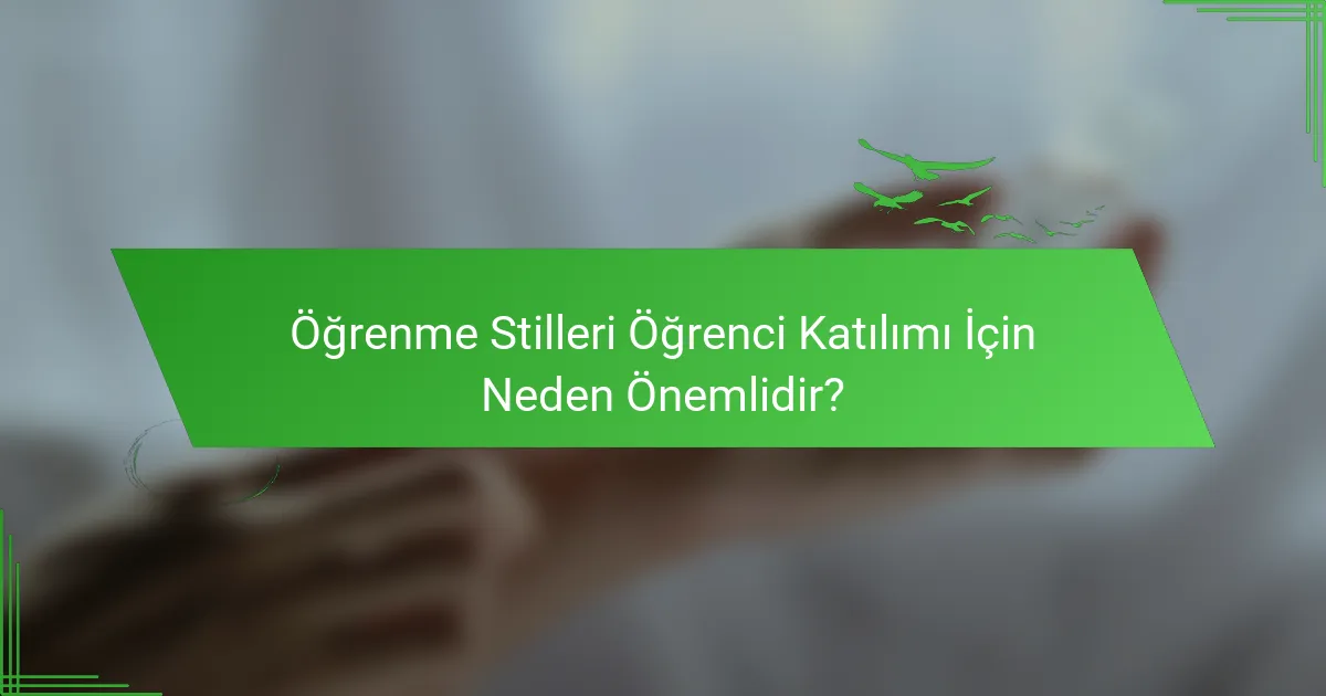 Öğrenme Stilleri Öğrenci Katılımı İçin Neden Önemlidir?
