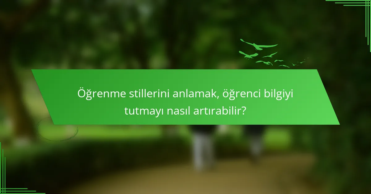 Öğrenme stillerini anlamak, öğrenci bilgiyi tutmayı nasıl artırabilir?