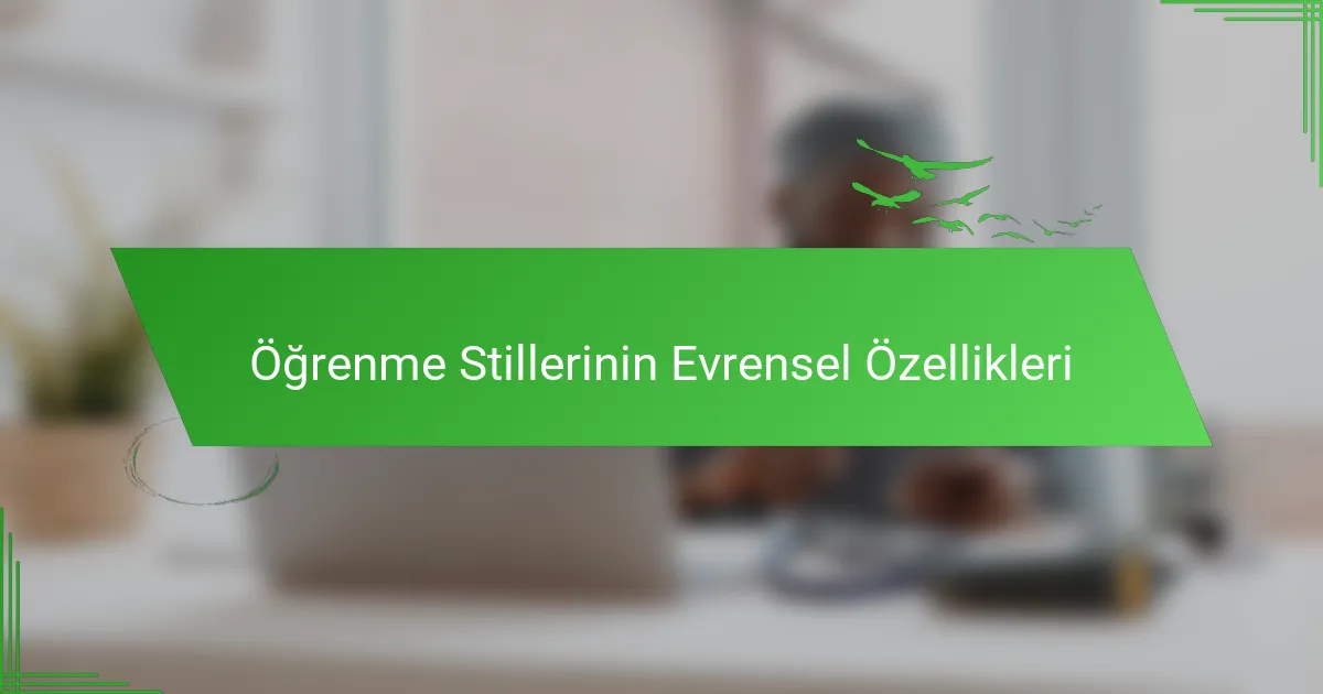Öğrenme Stillerinin Evrensel Özellikleri