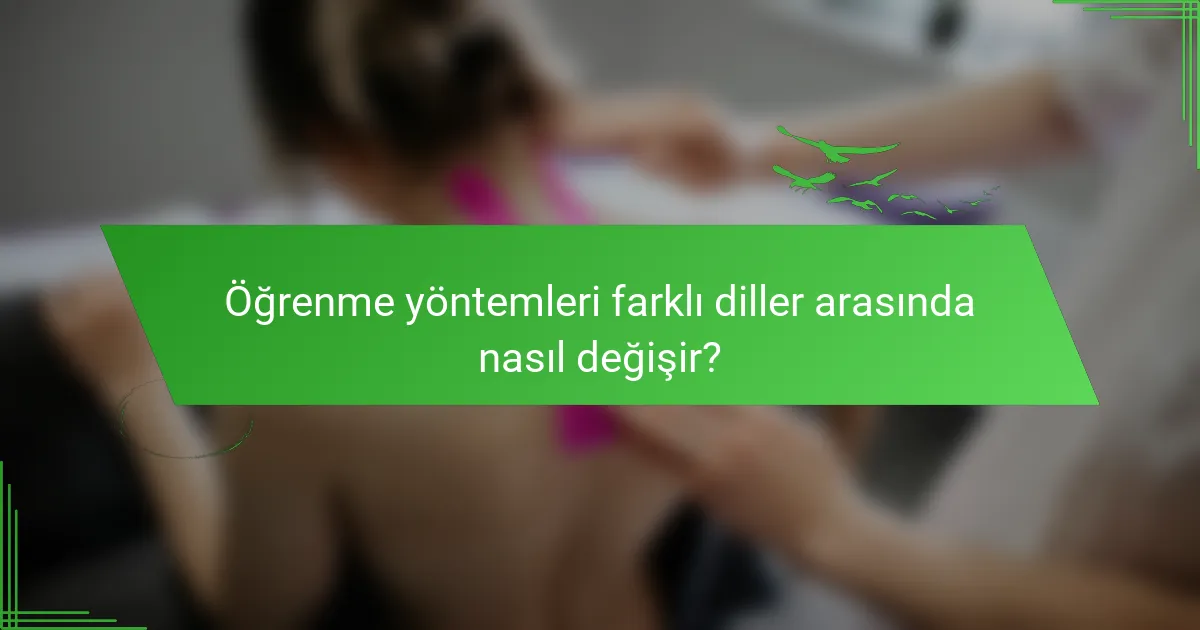 Öğrenme yöntemleri farklı diller arasında nasıl değişir?